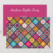 Arabische Nächte buntes Mosaikthema Party Einladung (Vorne/Hinten)
