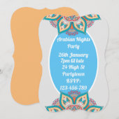 Arabische Nächte buntes Mosaikthema Party Einladung (Vorne/Hinten)