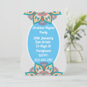 Arabische Nächte buntes Mosaikthema Party Einladung (Stehend Vorderseite)