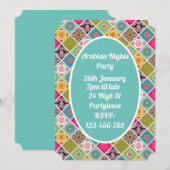 Arabische Nächte buntes Mosaikthema Party Einladung (Vorne/Hinten)