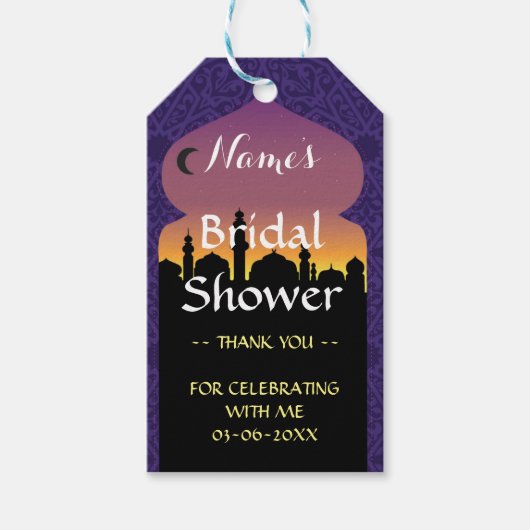 Arabische Nächte Danke Tag Fevor Brautparty Geschenkanhänger (Vorderseite)