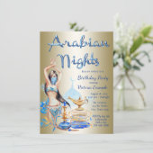 Arabische Nächte Einladungen zur Geburtstagsfeier (Stehend Vorderseite)