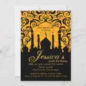 Arabische Nächte, Goldene Geburtstagseinladungen Einladung (Vorderseite)