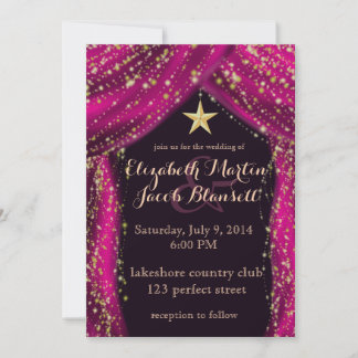 Arabische Nächte Magenta & Gold Hochzeit Einladung