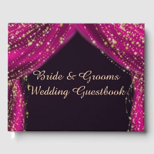 Arabische Nächte Magenta & Gold Stars Hochzeit Gästebuch