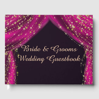 Arabische Nächte Magenta & Gold Stars Hochzeit Gästebuch