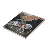 Arabische Nächte Ritterprinz am Weißen Pferd Fliese (Seite)