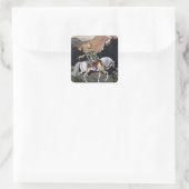 Arabische Nächte Ritterprinz am Weißen Pferd Quadratischer Aufkleber (Tasche)