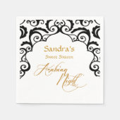 arabische Nächte, schwarz und Gold Serviette (Vorderseite)