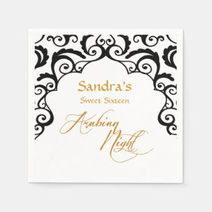 Arabische Nächte, Schwarzes und Gold Serviette