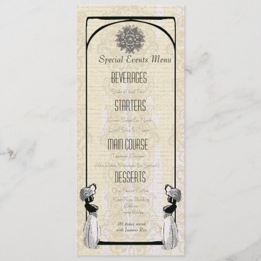 Arabische NachtShisha Haus-Hochzeits-Menü - Menükarte (Vorderseite)