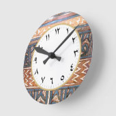 Arabische Numeruhr in Blau und Gold Runde Wanduhr (Winkel)