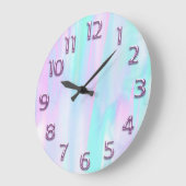 Arabische Nummer Rosa Holograph Große Wanduhr (Winkel)