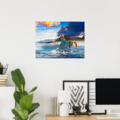 Arabische Pferde auf Stellar Island #2 Poster (Heimbüro)