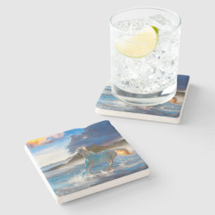 Arabische Pferde auf Stellar Island #2 Steinuntersetzer