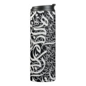 arabische Schriftzüge schwarz-weiß Thermosbecher (Nach links gedreht)