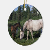 Arabische Stute u. Fohlen 2 Keramikornament (Links)