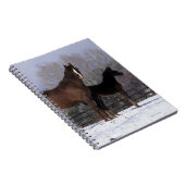 Arabische Stute u. Fohlen im Schnee Notizblock (Rechte Seite)