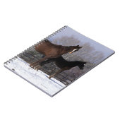 Arabische Stute u. Fohlen im Schnee Notizblock (Linke Seite)