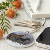 Arabische Stute u. Fohlen im Schnee Schlüsselanhänger (Vorderseite rechts)