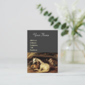 ARABISCHE ZEIT MIT PFERDEN, ANDEREN TIEREN, GrauZE Visitenkarte (Stehend Vorderseite)