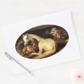 ARABISCHE ZEIT MIT PFERDEN, ANDEREN TIEREN OVALER AUFKLEBER (Umschlag)