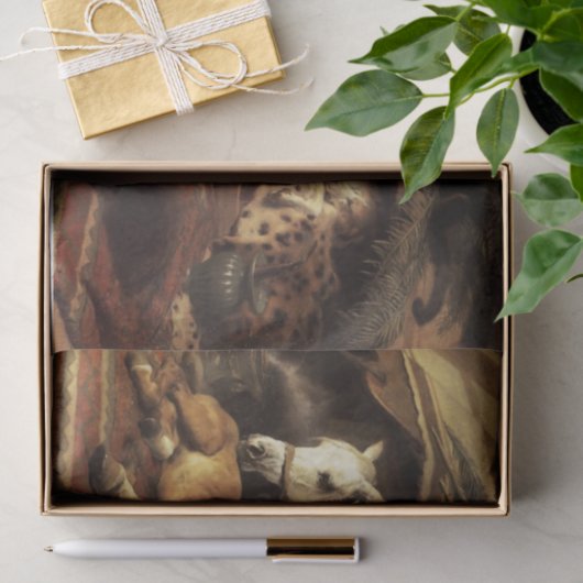 ARABISCHE ZEIT MIT PFERDEN, ANDEREN TIEREN SEIDENPAPIER (Geschenk)