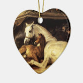 ARABISCHE ZEIT MIT PFERDEN UND ANDEREN TIEREN HERZ KERAMIK ORNAMENT (Links)