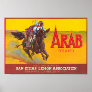 Arabische Zitrone LabelSan Dimas, CA Poster
