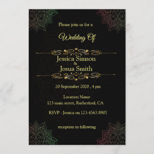 Arabischer Brief mit Mandala Hochzeit Einladung