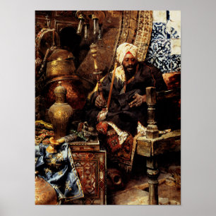Arabischer Händler unter seinen Antiken Poster