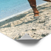 Arabischer Kastanienhengst am Strand Poster (Ecke)