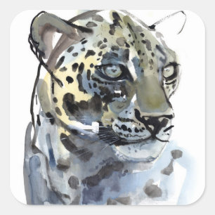 Arabischer Leopard 2008 4 Quadratischer Aufkleber