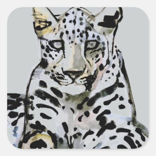 Arabischer Leopard 2008 7 Quadratischer Aufkleber (Vorderseite)