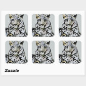 Arabischer Leopard 2008 7 Quadratischer Aufkleber (Blatt)