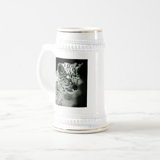 Arabischer Leopard CUB Stein Bierglas (Vorderseite Links)