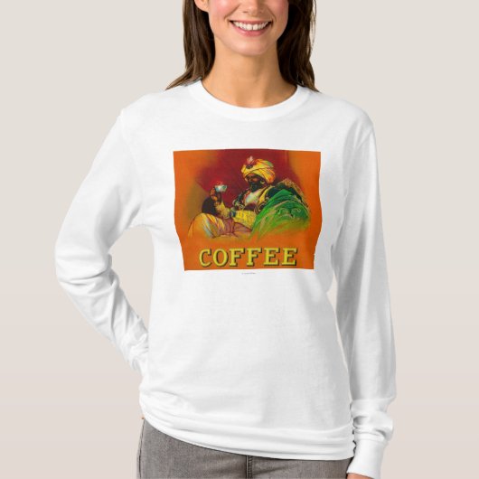 Arabischer Mann-Kaffee-Aufkleber T-Shirt (Vorderseite)