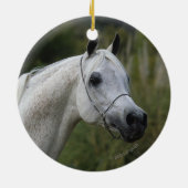 Arabischer PferdeHeadshot 1 Keramik Ornament (Hinten)