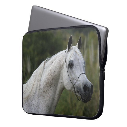Arabischer PferdeHeadshot 1 Laptopschutzhülle (Vorderseite Links)