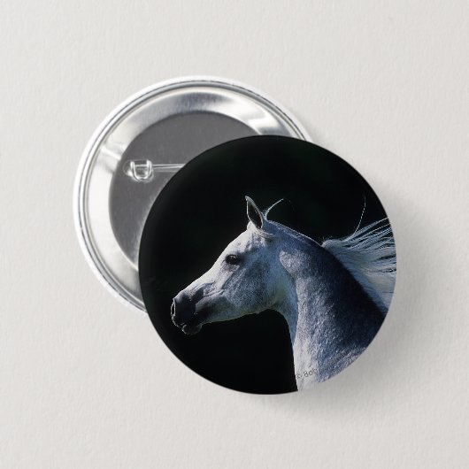 Arabischer PferdeHeadshot 2 Button (Vorne & Hinten)