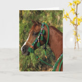 Arabischer PferdeHeadshot mit Zaum Karte (Gelbe Blume)