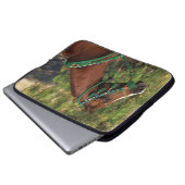 Arabischer PferdeHeadshot mit Zaum Laptopschutzhülle (Vorne Knopf)