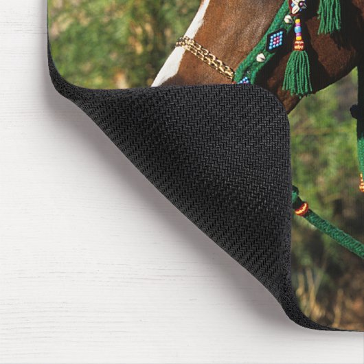 Arabischer PferdeHeadshot mit Zaum Mousepad (Ecke)