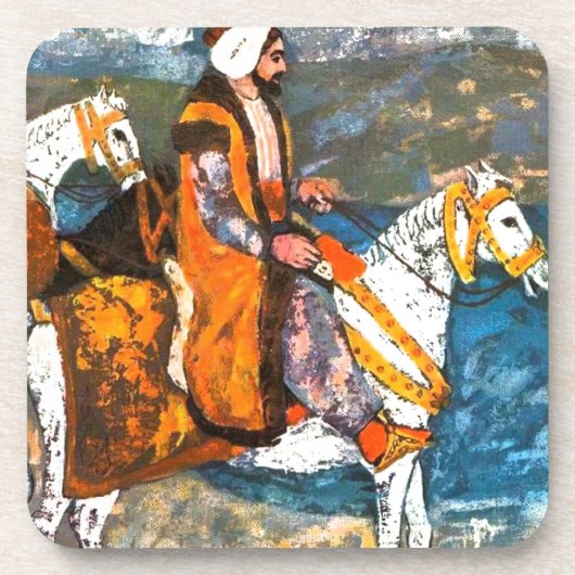 Arabischer Reiter Getränkeuntersetzer (Vorderseite)