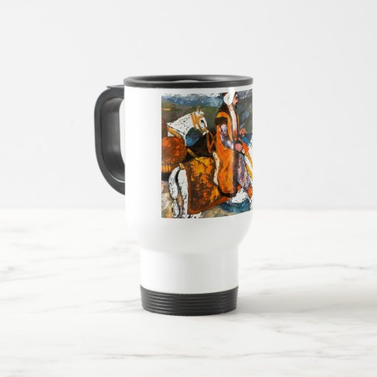 Arabischer Reiter Reisebecher (Vorderseite Links)