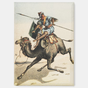 Arabischer Reiter Wüstenkamel Vintage Naturforsche Magnet