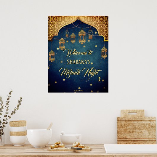 arabischer Stil mit marokkanischen Laternen Mehndi Poster (Küche)