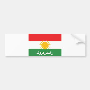 arabischer Textname des Kurdistanflaggenlandes Autoaufkleber