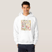 Arabisches Alphabet Muster Moderne islamische Kall Hoodie (Vorne ganz)