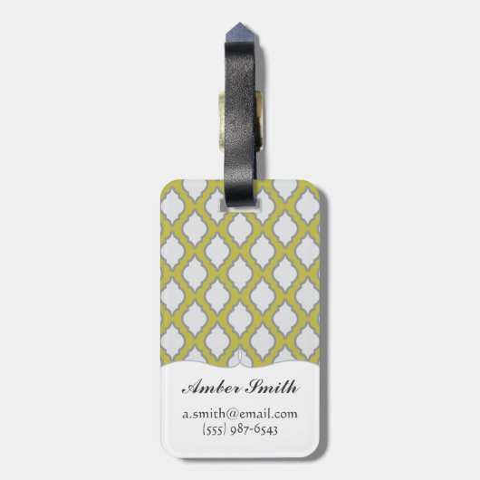 Arabisches Art-Muster Gepäckanhänger (Rückseite vertikal)